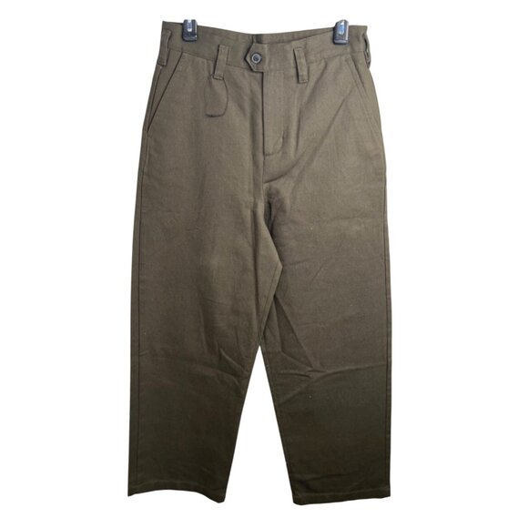 Zara Womens High Waisted Olive Green Wide-Leg Pants Size 29 - Picture 1 of 14